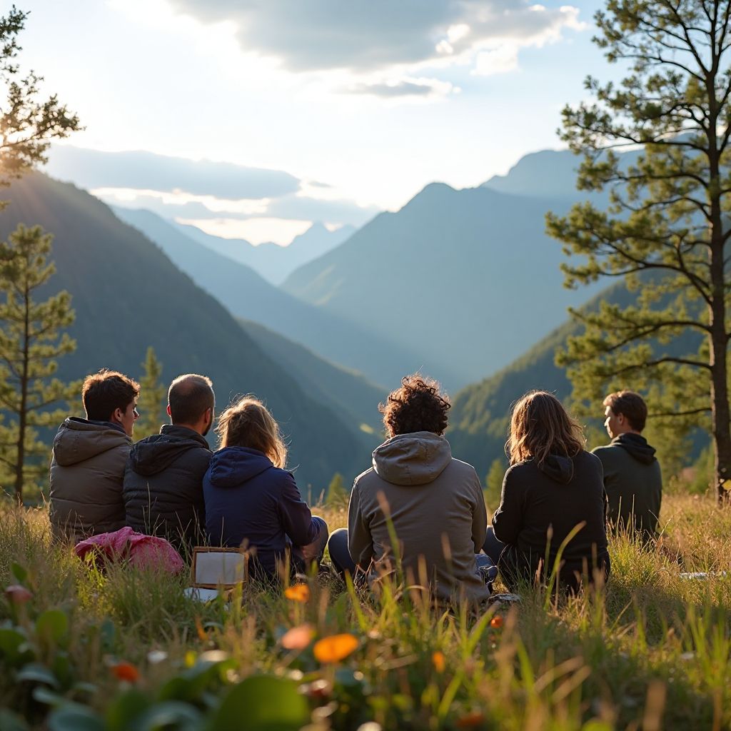 Sesiune de coaching de grup în natură